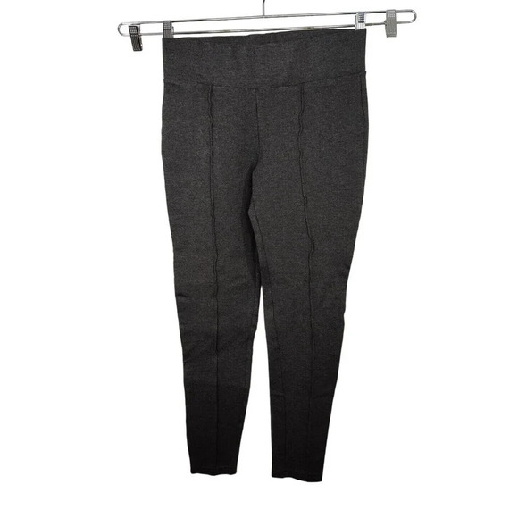 Seven 7 Grey Seamed Ankle Leggings Women Size M Stretch Knit Casual Work - Picture 1 of 6